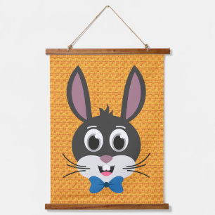 Cute Bunny Face Boy Cartoon Easter Rabbit Hanging Tapestry