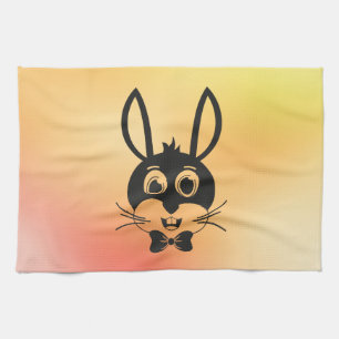 Cute Bunny Face Boy Cartoon Easter Rabbit Kitchen Towel