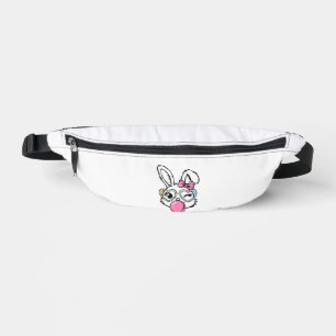 Cute Bunny Face Bubblegum Glasses Pink Coquette Bo Fanny Pack