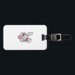 Cute Bunny Face Bubblegum Glasses Pink Coquette Bo Luggage Tag<br><div class="desc">Cute Bunny Face Bubblegum Glasses Pink Coquette Bow Easter T-Shirt</div>