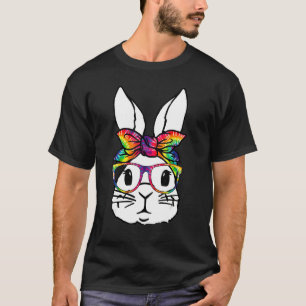 Cute Bunny Face Colourful Glasses Headband Happy E T-Shirt