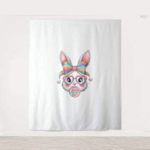 Cute Bunny Face Coquette Bow Girls Women Easter Da Tapestry