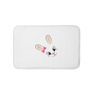 Cute Bunny Face Easter Bunny Funny Rabbit Girls Ea Bath Mat