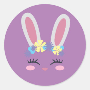 Cute Bunny Face Easter Stickers