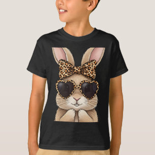 Cute Bunny Face Gles Ndana Leopard Rabbit Easter G T-Shirt