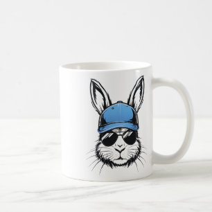 Cute Bunny Face Gles Shirt Cap Easter Day  Coffee Mug