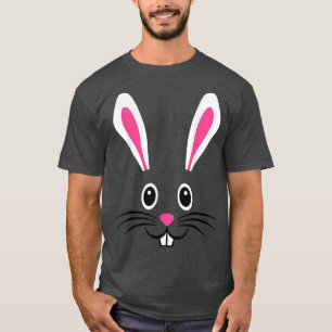 Cute Bunny Face Happy Easter Day Outfit For Women  T-Shirt