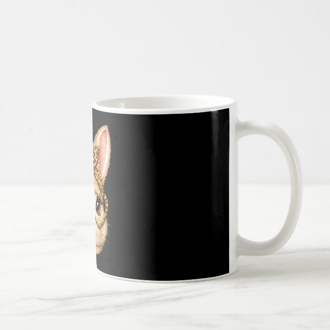 Cute Bunny Face Leopard Glasses Easter Shirts for Coffee Mug (Right)