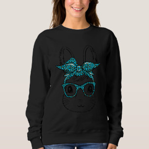 Cute Bunny Face Leopard Glasses Headband Happy Eas Sweatshirt