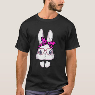 Cute Bunny Face Leopard Glasses Headband Happy Eas T-Shirt