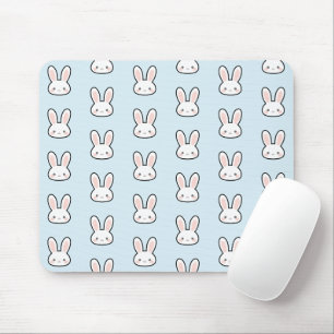 Cute Bunny Face Rabbit Pattern Mouse Pad