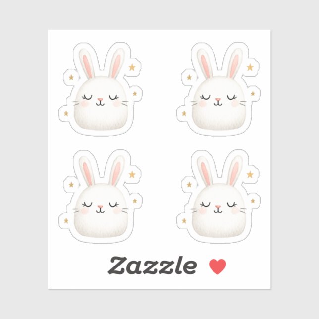 Cute Bunny Face Set – Adorable White Rabbit Set (Sheet)