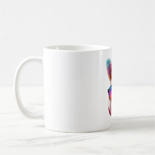 Cute Bunny Face Tie Dye Glasses Easter Day Coffee Mug