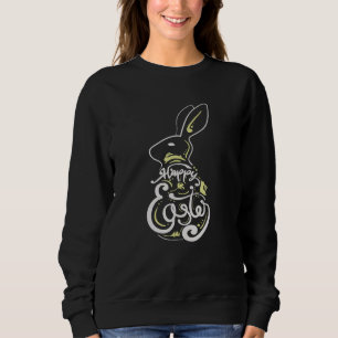 Cute Bunny Face Tie Dye Glasses Headband Happy Eas Sweatshirt