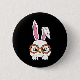 Cute Bunny Face Tie Dye Gles Easter Day 2 Inch Round Button