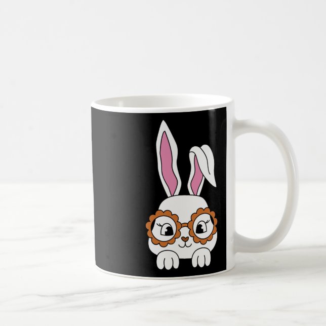 Cute Bunny Face Tie Dye Gles Easter Day  Coffee Mug (Right)