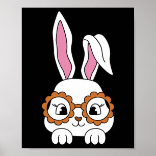 Cute Bunny Face Tie Dye Gles Easter Day Poster