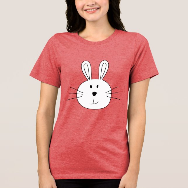 Cute Bunny Face Tri-Blend Shirt (Front)