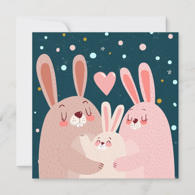 Cute Bunny Family Postcard (Front)