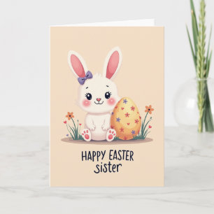 Cute Bunny Festive Egg Card