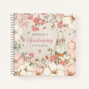 Cute Bunny Floral Christening Alternatif Livre d'I