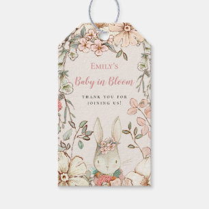 Cute Bunny Florals Baby in Bloom Favour tag