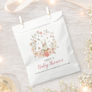 Cute Bunny Florals Thank You Baby Shower  Favour Bag
