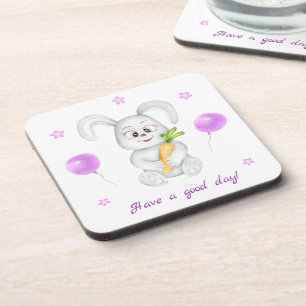 Cute Bunny for a positive mood Coaster