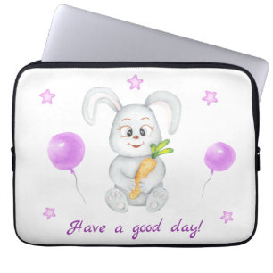 Cute Bunny for a positive mood Poster Laptop Sleeve