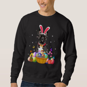 Cute Bunny French Bulldog With Easter Eggs Basket Sweatshirt