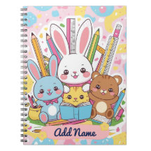 Cute Bunny & Friends Carnet - Nom modifiable