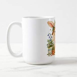 Cute Bunny Gardener Mug – Floral Garden Rabbit 🌺
