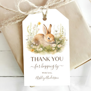 Cute Bunny Girl Birthday Party Gift Tags