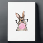Cute Bunny Glasses Bubblegum Easter Day Girls Kids Plaque<br><div class="desc">Cute Bunny Glasses Bubblegum Easter Day Girls Kids Boys T-Shirt</div>
