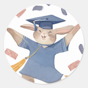 Cute Bunny Graduation Stickers