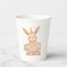 Cute Bunny Happy Birthday Balloons and Gifts