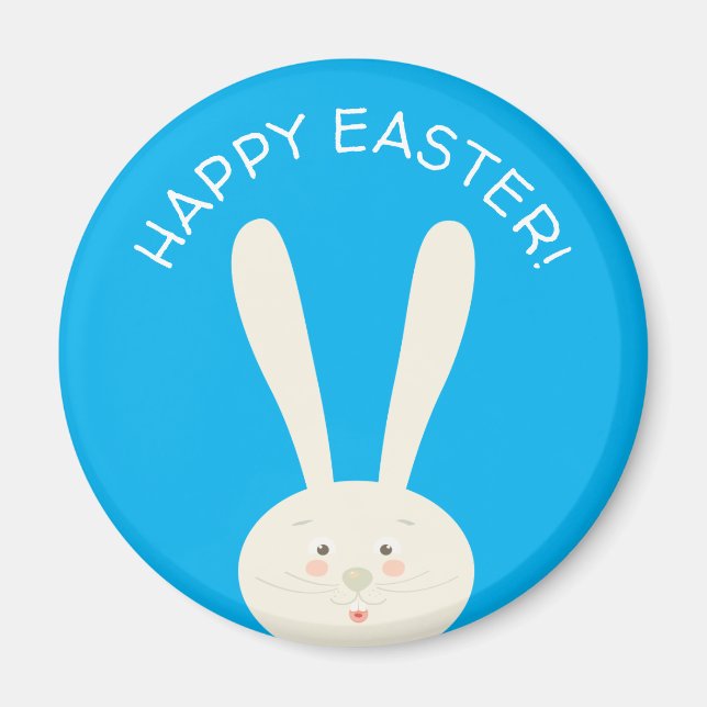Cute Bunny Happy Easter Eggs Hunt Party Magnet (Front)