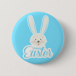 Cute Bunny Happy Easter Eggs Hunt Party Spring 2 Inch Round Button