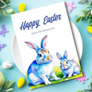 Cute Bunny Happy Easter Holiday Card