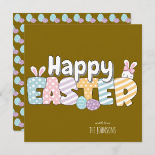 Cute Bunny Happy Easter Holiday Card
