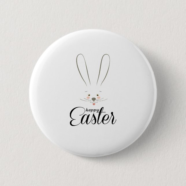CUTE BUNNY HAPPY EASTER HOLIDAY PARTY Trendy 2 Inch Round Button (Front)