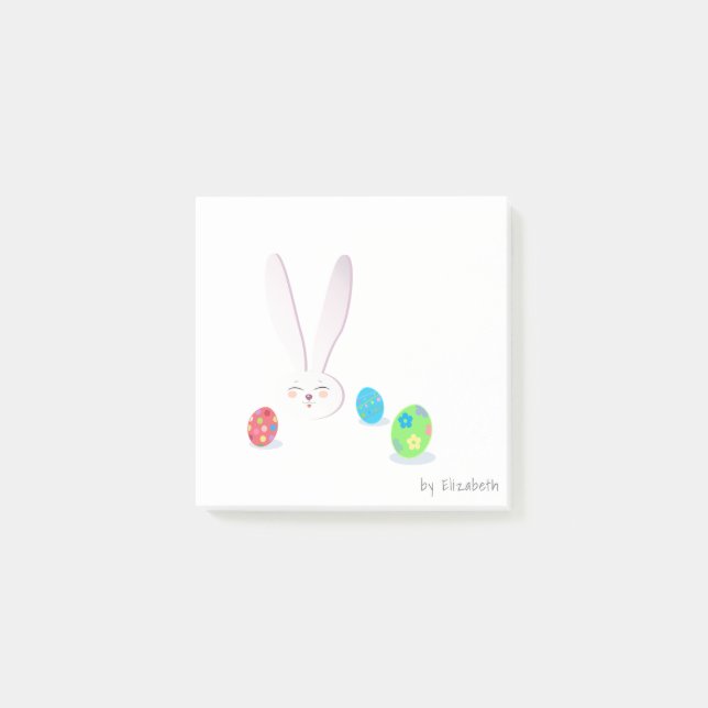 CUTE BUNNY HAPPY EASTER HOLIDAY PARTY Trendy Post-it Notes (Front)