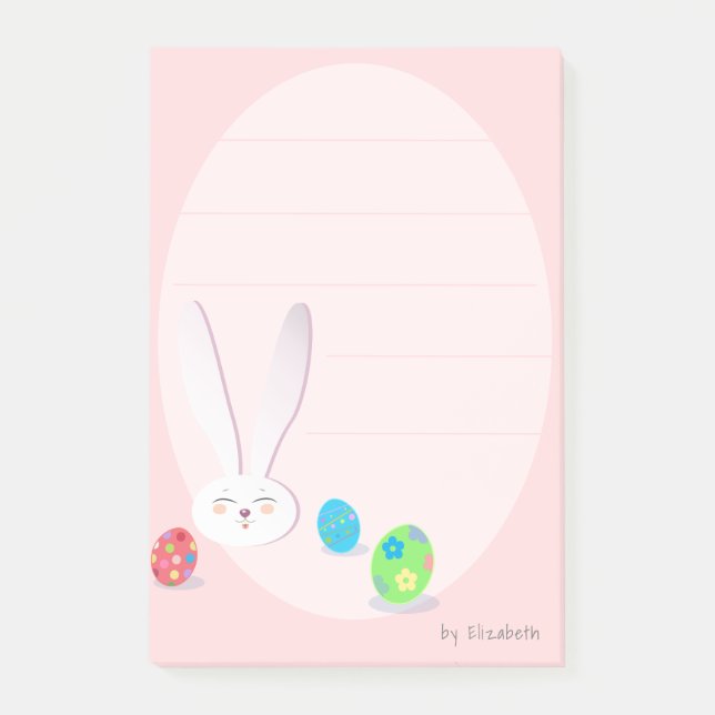 CUTE BUNNY HAPPY EASTER HOLIDAY PARTY Trendy Post-it Notes (Front)