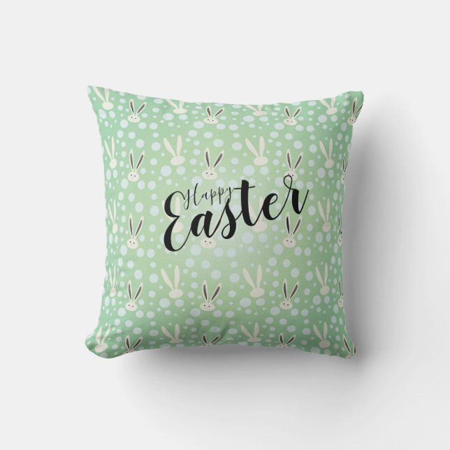 CUTE BUNNY HAPPY EASTER HOLIDAY PARTY Trendy Throw Pillow (Front)