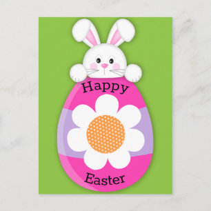 Cute Bunny Happy Easter Postcard