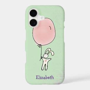 Cute Bunny Holding a Balloon Personalized