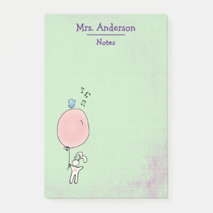 Cute Bunny Holding a Balloon Post-it Notes