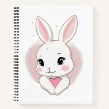 Cute Bunny Holding Heart | Romantic Design