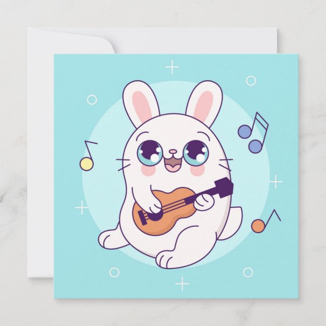 Cute Bunny Holiday Card (Front)