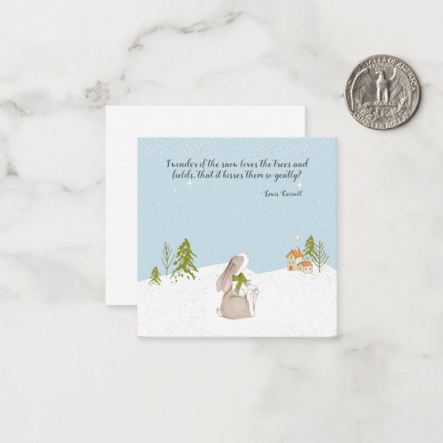 Cute Bunny Holiday Card (Front/Back In Situ)